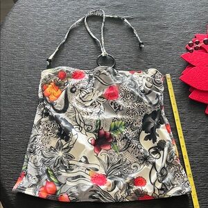 Freya White and Black Floral Swim Top